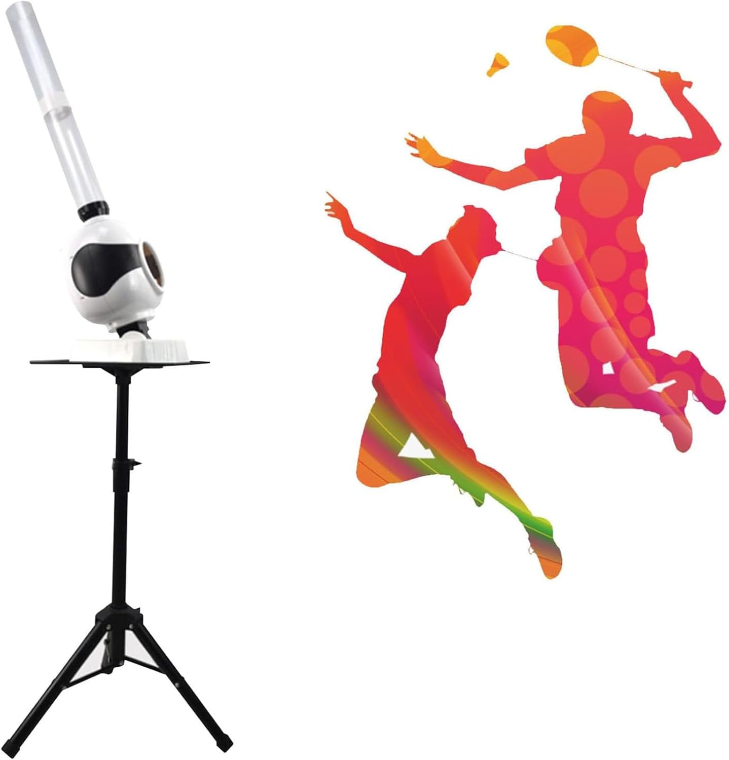 Portable Badminton Serve Machine, Automatic Badminton Pitching Machine for Indoor & Outdoor Training, Remote Control, 1m~2m Height Adjust