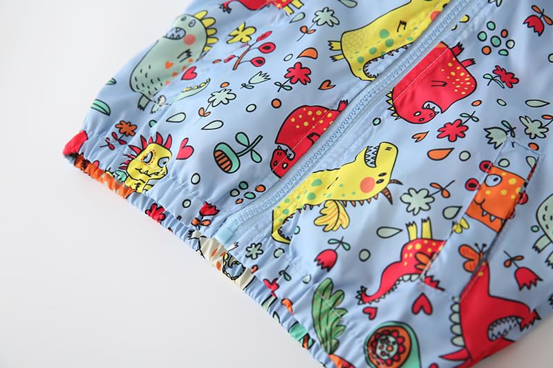 Feidoog Boys Lightweight Jacket Kids Cartoon Outerwear Windbreaker Zipper Hooded Jackets Coat4