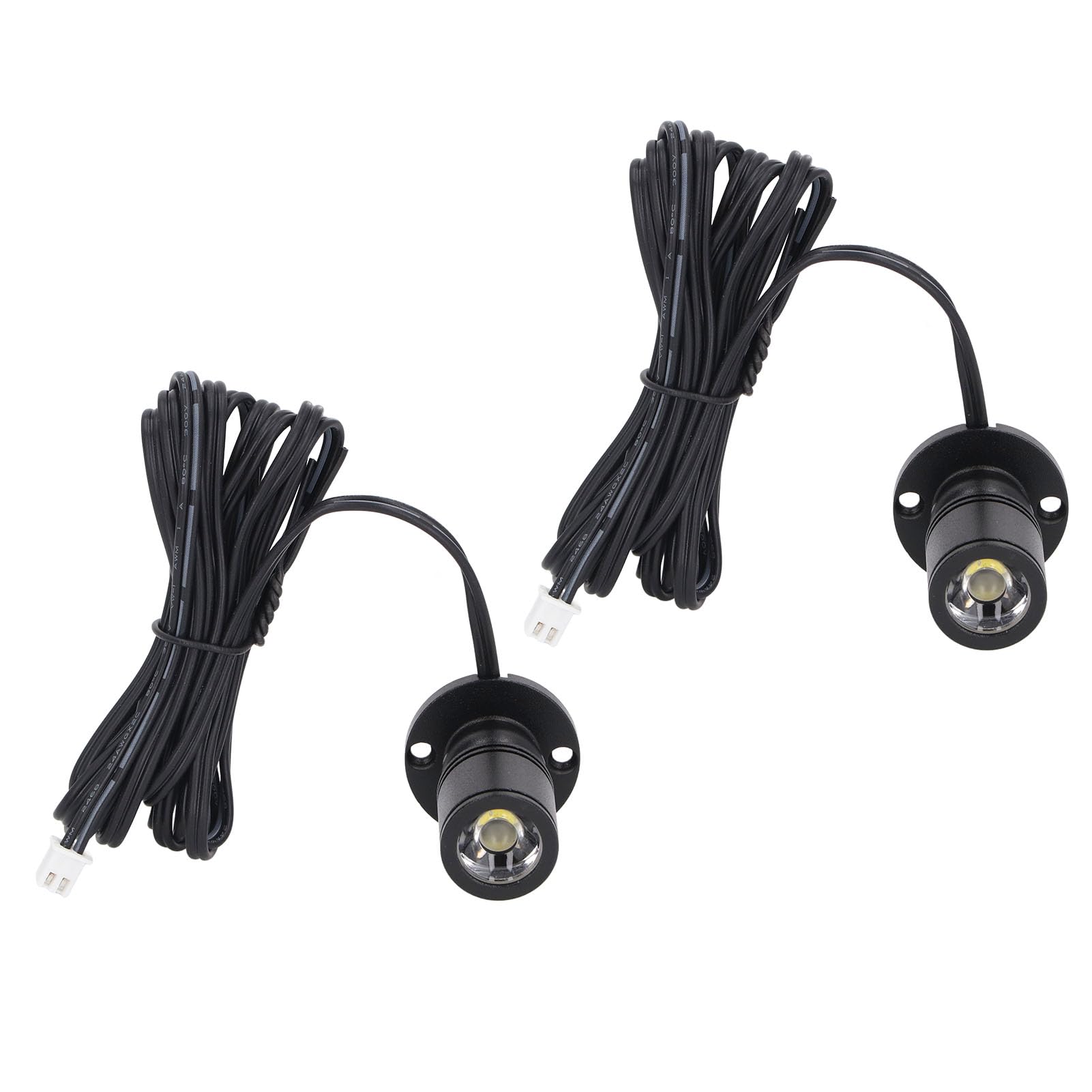 USB LED Mini Strahler Dimmbar 5V Schwarz 2 Stück mit 2m Kabel für Tische Regale Vitrinen Schmuckschränke Kompakt Beleuchtung