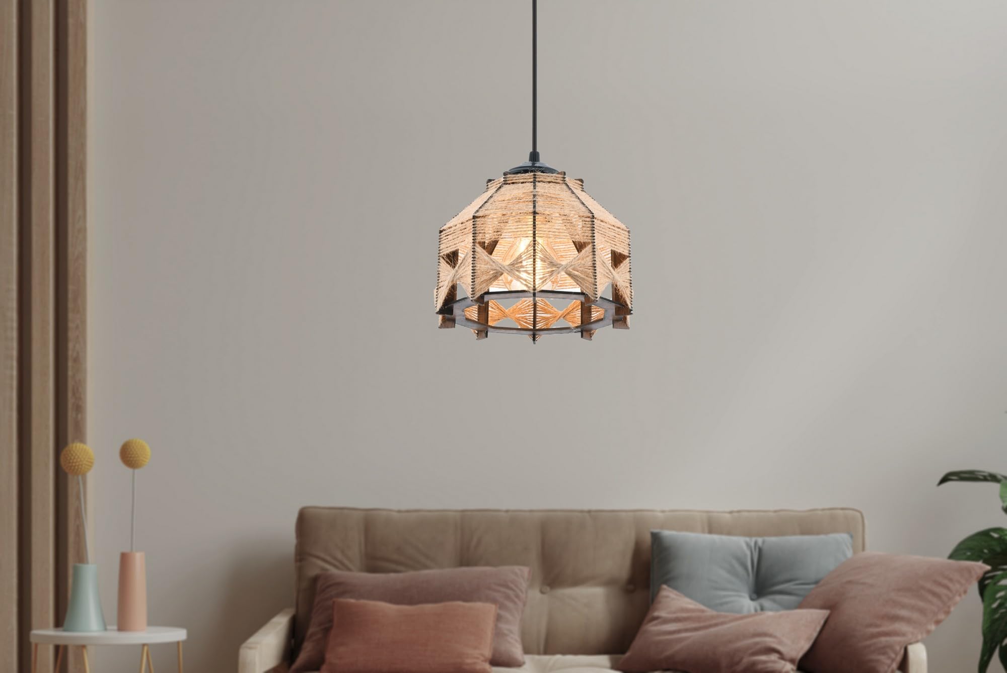 Lustre en bois de camel pour en finir avec la lumière agressive