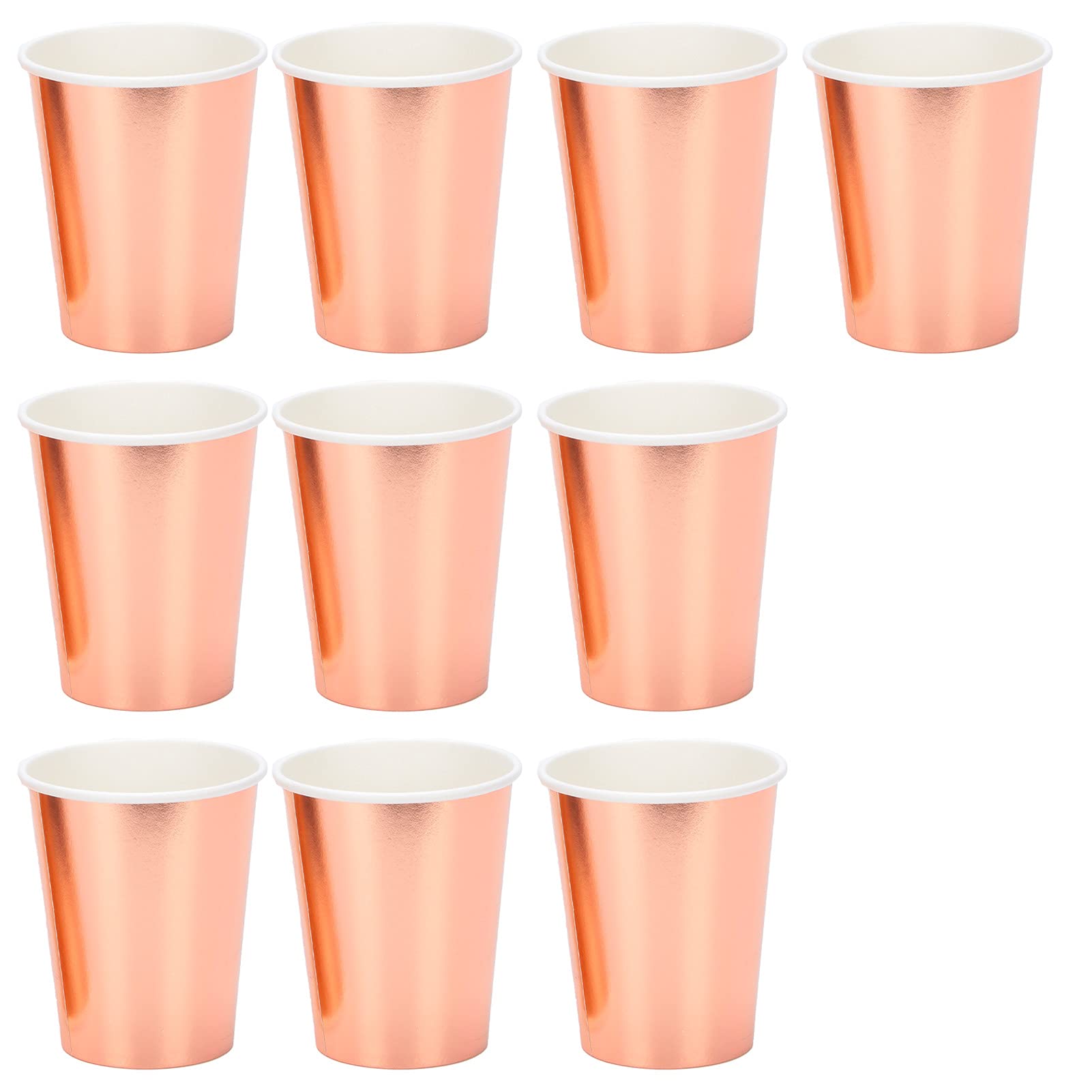 20pcs Paper Cups Glitter Party Cups Dazzling Palette Cups for Party Coffee Tea (Rose Gold)