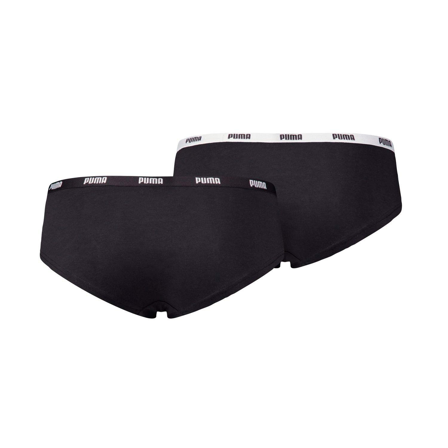 PUMA Lot de 4 hipster pour femme - Tailles XS S M L XL - Noir/blanc/gris - 57 % coton - Noir - X-Small