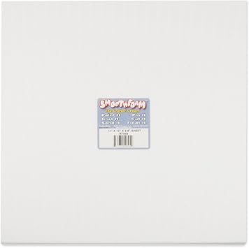 Smoothfoam Sheet Crafts Foam for Modeling, 12 by 12 by 0.625-Inch, White