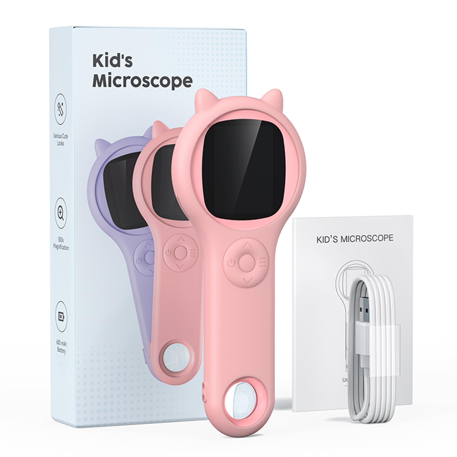 Buxuaaaa B Kids Optical Microscope 200Mp With Led Light 500X Observe Digital Microscopic World Science Children Educational Toy Microscope For Children