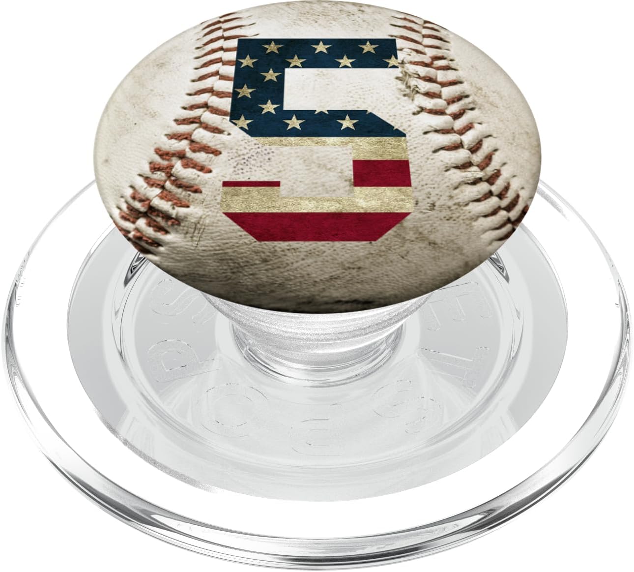 Baseball number 5 with American USA flag phone stand PopSockets PopGrip: Swappable Grip for Phones & Tablets PopSockets PopGrip for MagSafe
