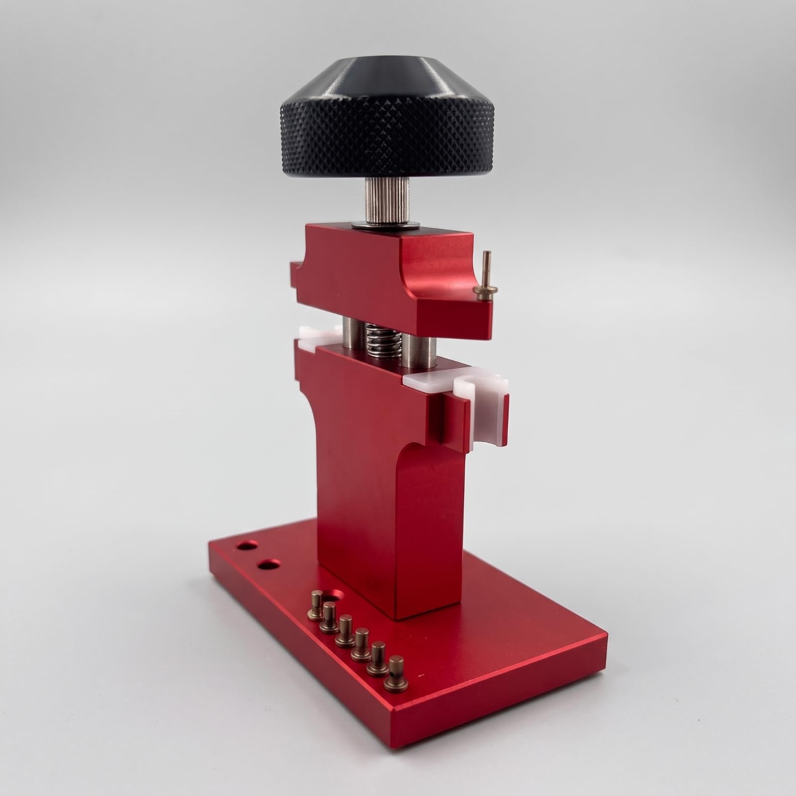 Harilla Outil de Réparation de Montres Extracteur de Tube Presse à Tube Appareil d'Installation Étau de Banc Base Rectangulaire Stable et Bouton Moleté pour