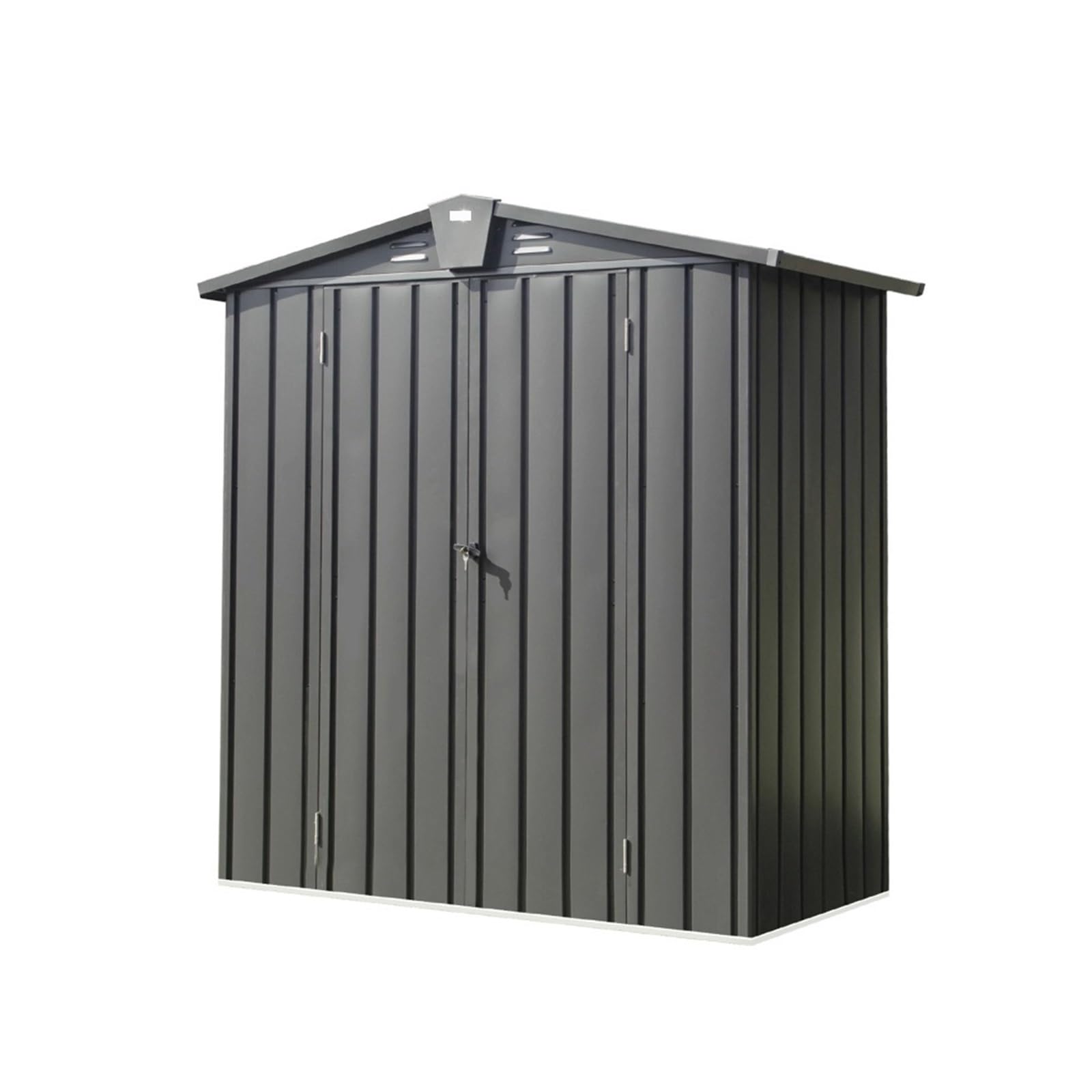 Storage Shed سقيفة تخزين خارجية مقاس 5.7x3 قدم، حظائر معدنية خارجية للتخزين الخارجي من الفولاذ المجلفن، سقيفة أدوات مع باب مزدوج قابل للقفل Shed Storage House