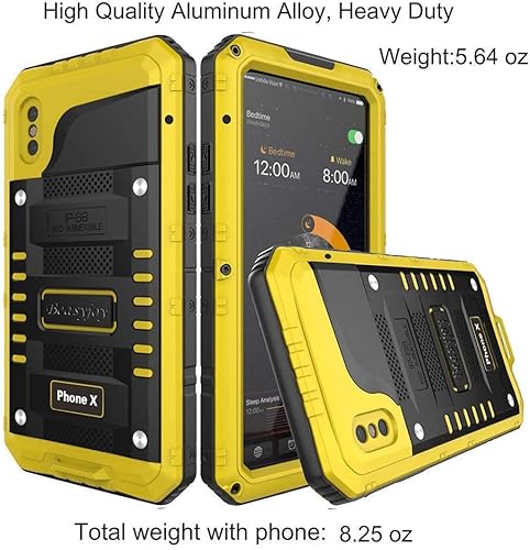 Miniatura 10 de Beasyjoy Funda de metal impermeable para iPhone XsX  10, de aluminio, resistente, resistente al agua, con protector de pantalla, a prueba de golpes,