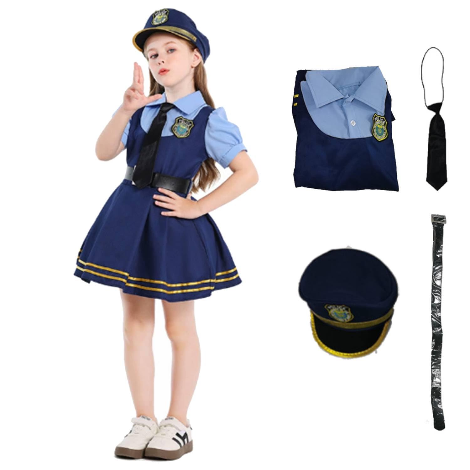 Yulefly Officer Costume Rabbit Policeman Cosplay Costume Judy Policewoman Carnival Halloween S โ image 1