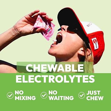 SaltStick FastChews Electrolytes | 60 Chewable Electrolyte Tablets | Salt Tablets for Runners and Endurance Sports Nutrition | Hydration Electrolyte Chews | Vegan | Lemon Lime | 60 Tablets