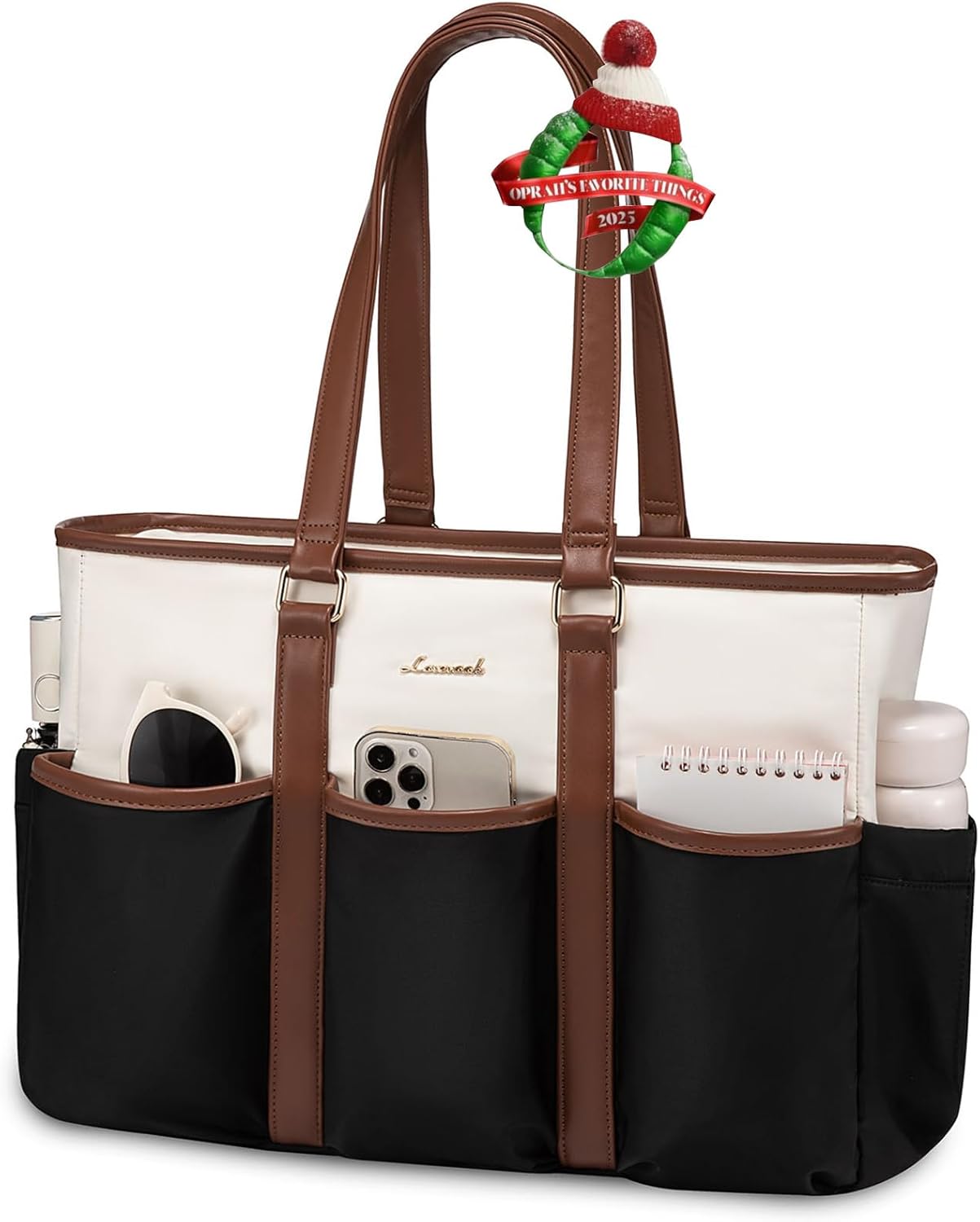 LOVEVOOK LOVEVOOK Teacher Tote Bag for Women Work, Nurse Laptop Bag for Women, Utility Everything Tote For Work/Travel/College/Daily, Professional Computer Purse Large Handbag With Multi Pockets OEKO-