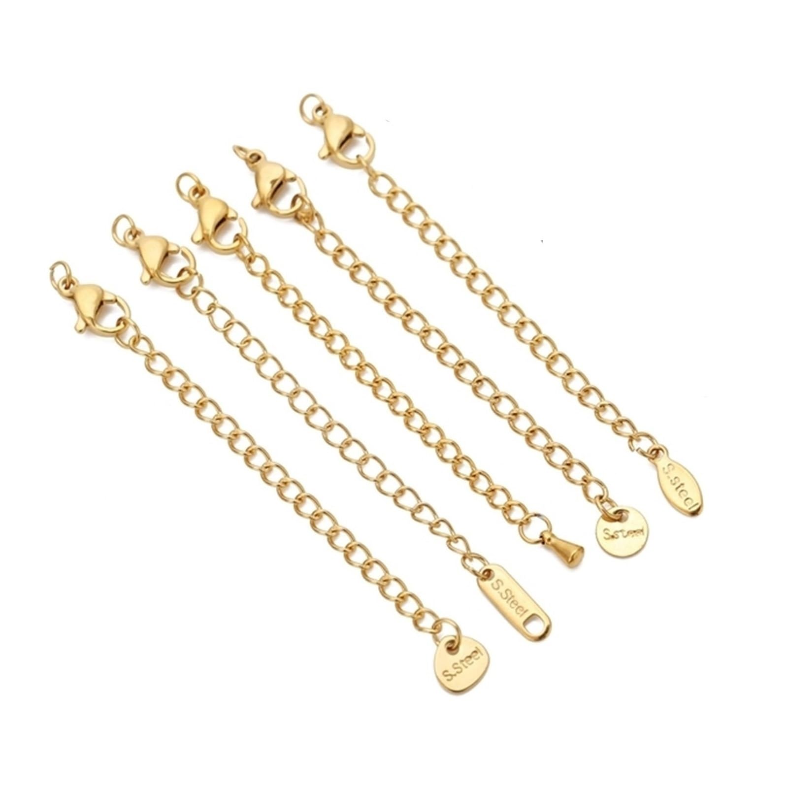 50 sztuk Mieszane style Przedłużające łańcuszki z zapięciami homara Łącznik ogniwa Naszyjnik Making DIY Akcesoria do bransoletek