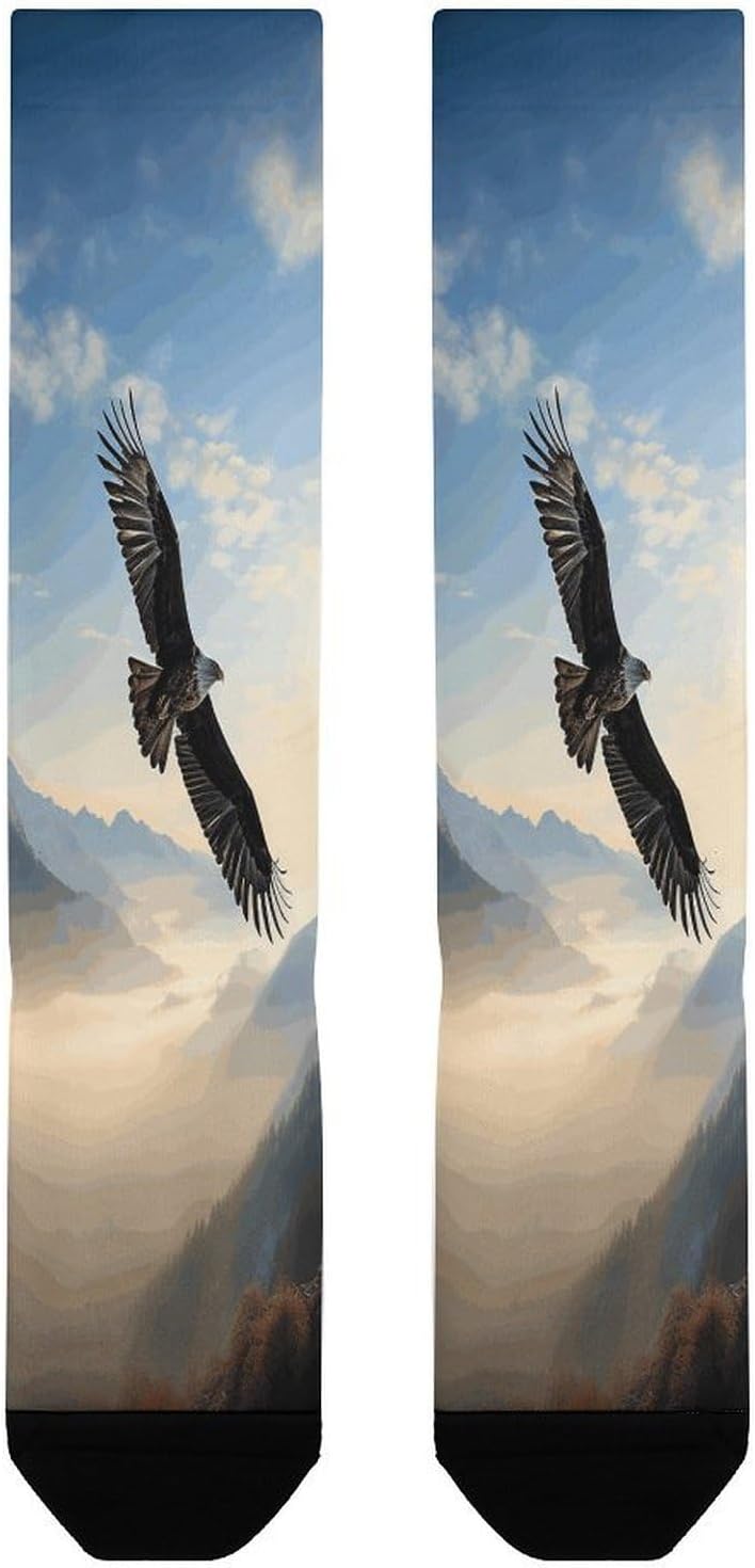 Eagle Mountains Compression Sock Circulation Support Socks Lightweight Knee High Tube Sock Over-The-Calf Sock for Adult