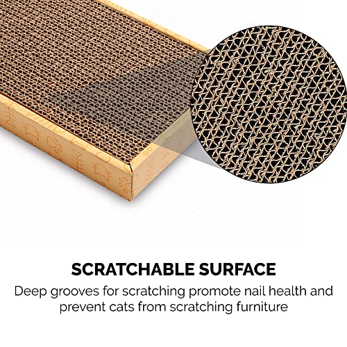 Image of Furhaven Pet Cat Scratcher | Corrugated Cat Scratcher with Catnip, Yellow, Small