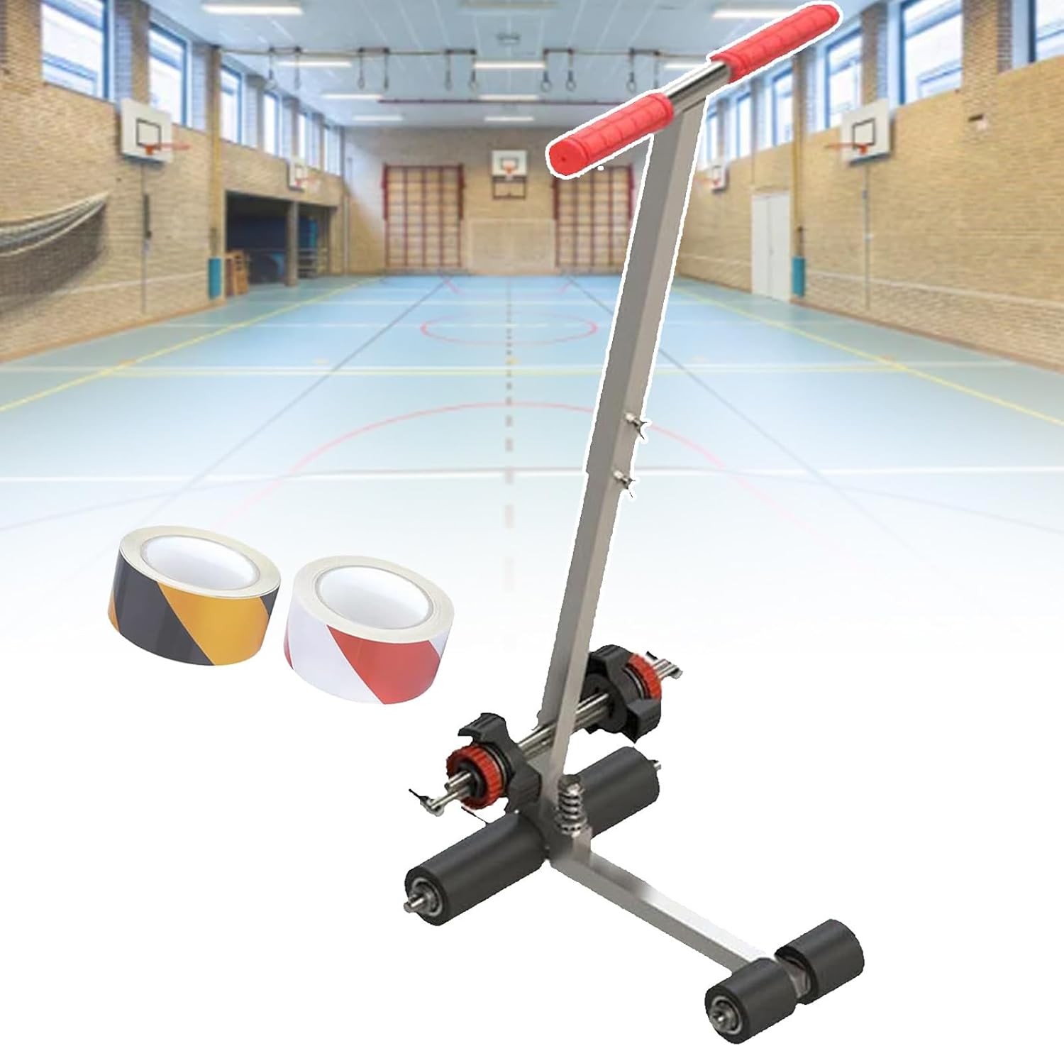 Manual Floor Tape Machine, Hand-Push Line Drawing Machine,Tape Pasting Machine, for Line Marking/Spray Painting,Set (A