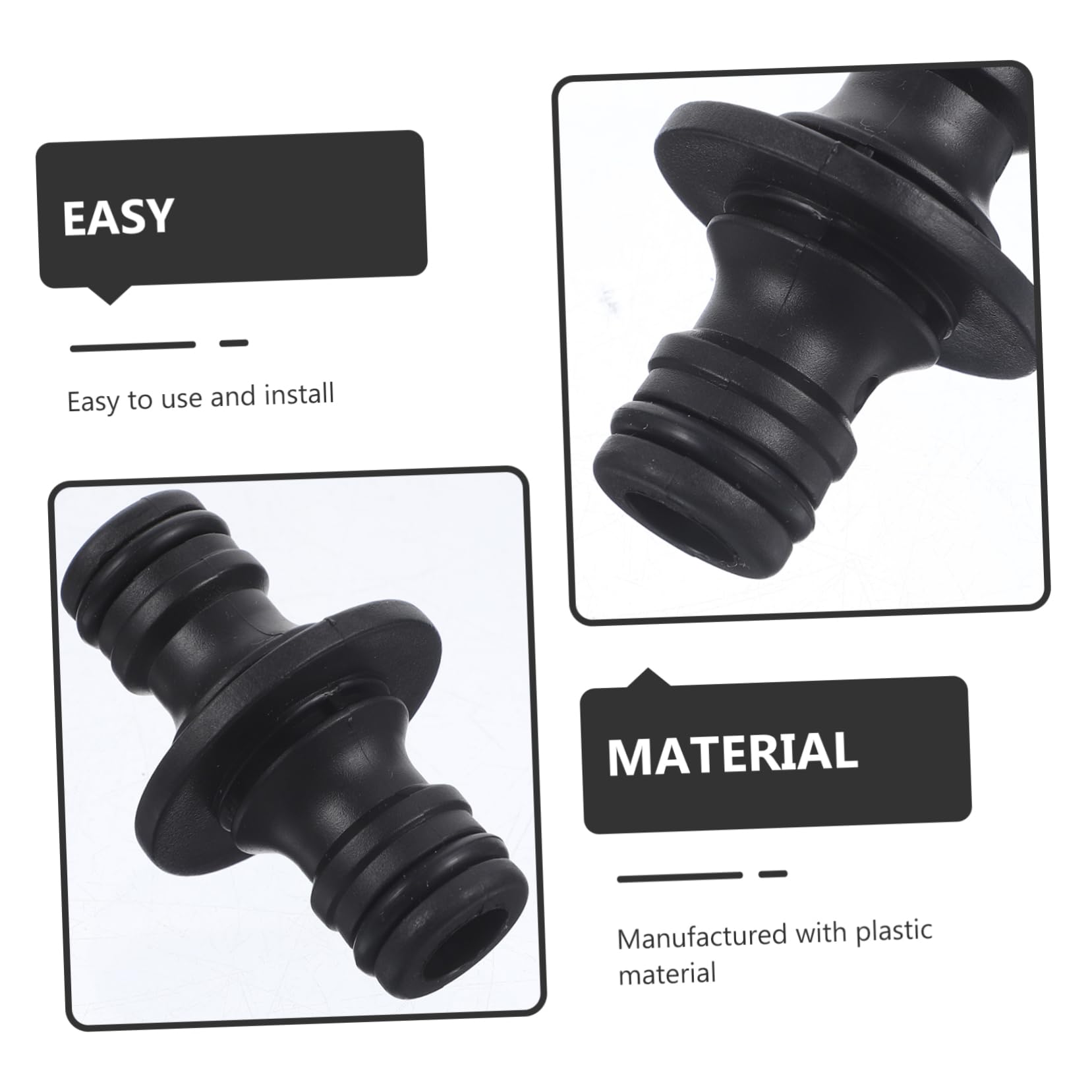 TOYANDONA 3 Set Raccordi Per Tubi Da Giardino Durevoli Connettore All'aperto Collegare Irrigazione Collegamento Rapido Del Tubo Fornitura Giardino Plastica Black 25 Pezzi*3