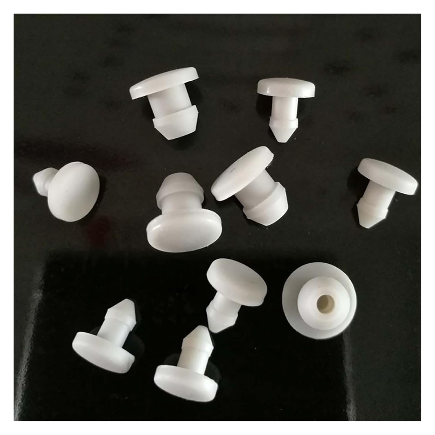 Solid Rubber Stoppers, 5.5-20mm Silicone Rubber Hole Caps Solid T-Type Plug Cover Snap-on Gasket End Cap Seal Stopper (Color : White, Size : 11.5mm(5pcs)) (Color : White, Size : 20mm(5pcs))
