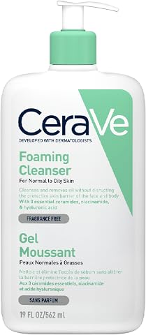 CeraVe Normal ve Yağlı Ciltler için Seramid İçerikli Köpüren Temizleyici Yüz Vücut 562 ml
