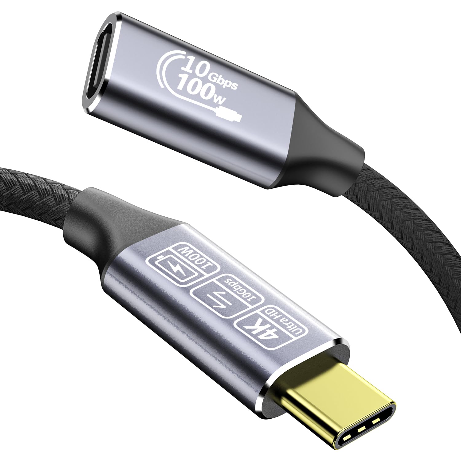 CAKOBLE prolunga usb c 25cm, prolunga usb c maschio femmina prolunga type c Supporta 10 Gpbs Sync 100 W 4K@144Hz di Ricarica per iPhone 16/15 Pro Max, MacBook Air/Pro, Pad, Galaxy S24/S23