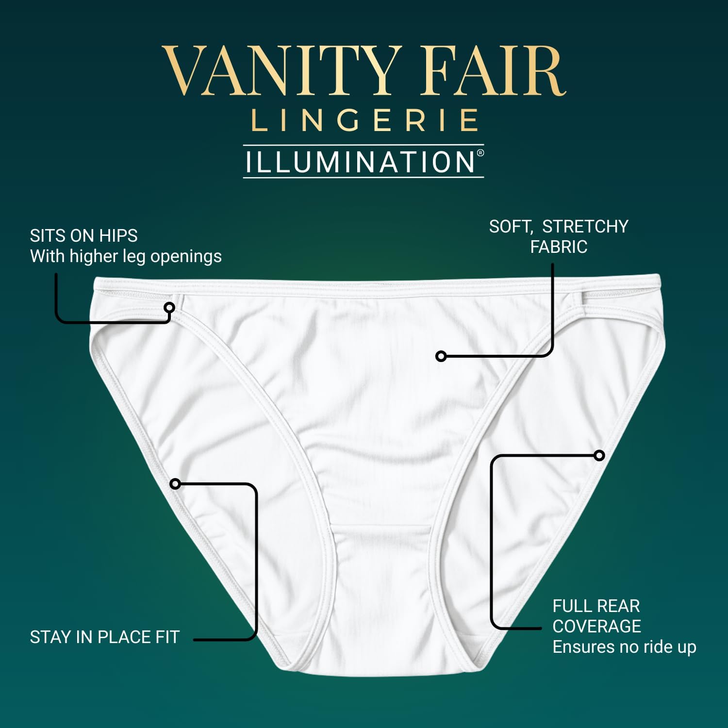 Vanity Fair Women's 3 Pack Illumination String Bikini Panty 18308 - Image 2