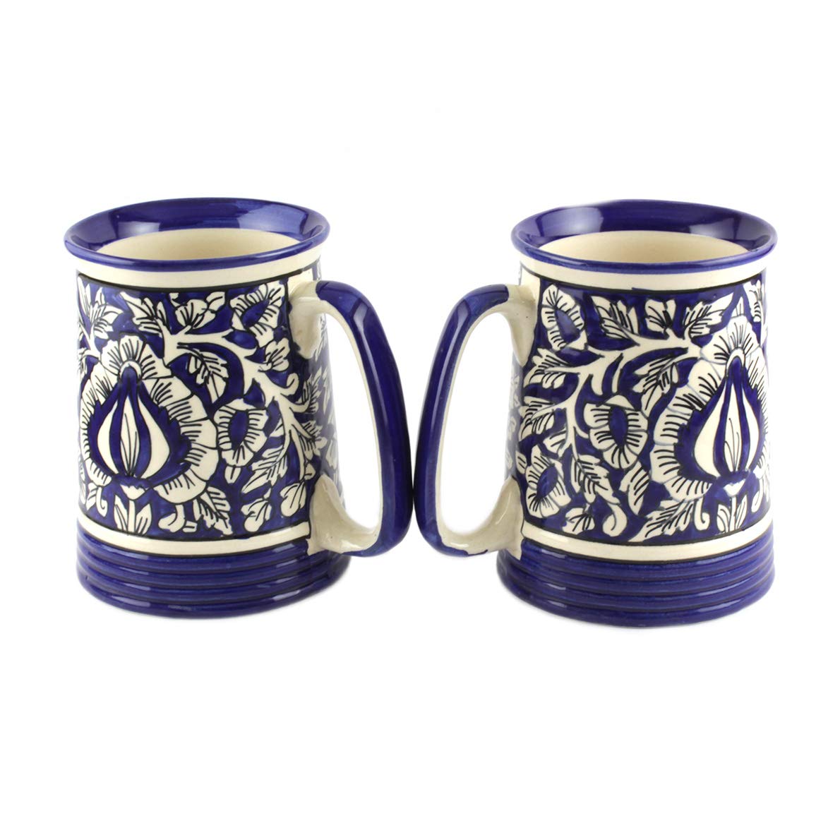 Reyavi Ceramic Beer Mugs - Set of 2 -1