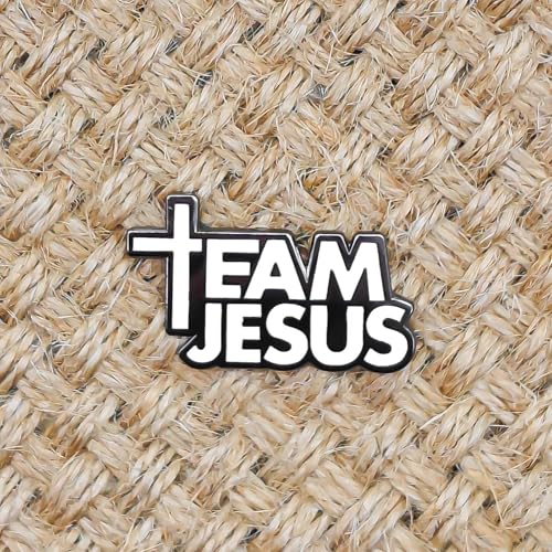 Image of Team Jesus Religious Child of God Enamel Pin - Theme Series | Premium Enamel Pin - Statement Lapel Pin - Plated Badge for Clothing, Bags, Hats, Jackets, and Lanyards