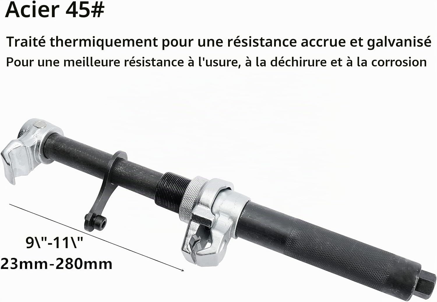 FreeTec Lot de 3 tendeurs à ressorts | Outil professionnel pour ressorts de voiture | Tuning et abaissement | Tendeur pour amortisseurs | Charge maximale 1,2 t (1200 kg) (bleu)