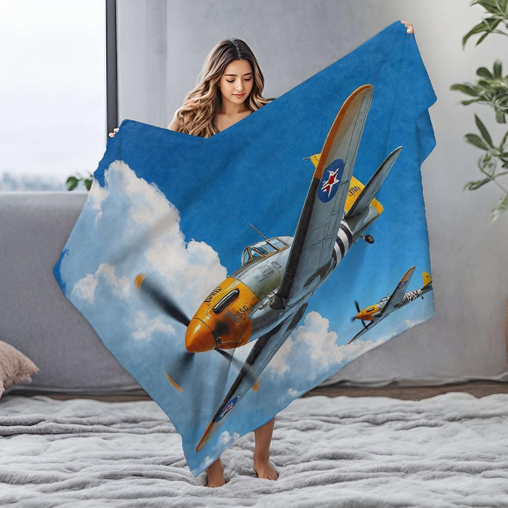 Couverture flanelle avions de combat jeté de canapé enfant 125x150
