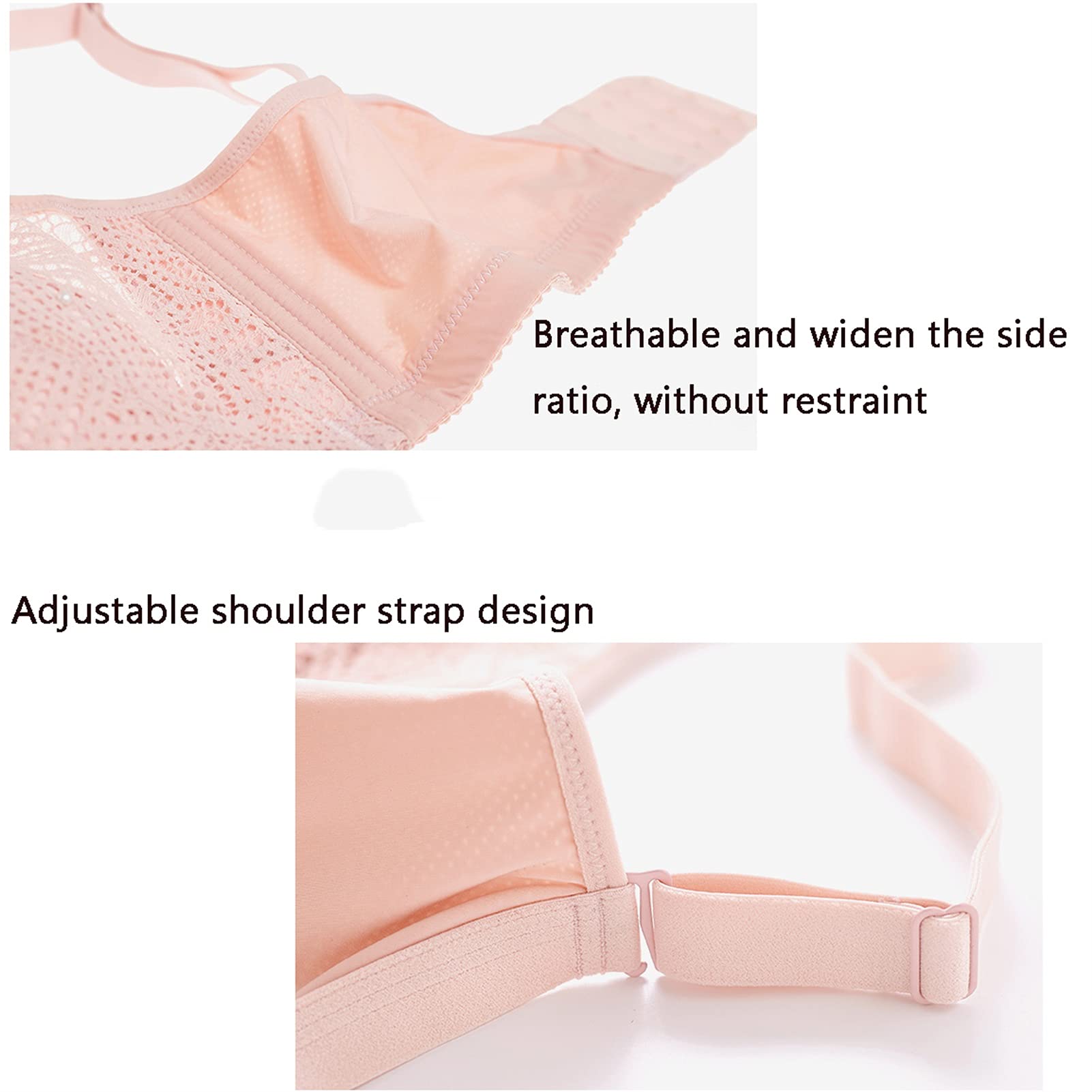 WENJUN Bralettes de encaje para mujer tamaño grande minimizador sexy cobertura completa sin costuras alambres con almohadillas extraíbles color: marrón tamaño: 85B
