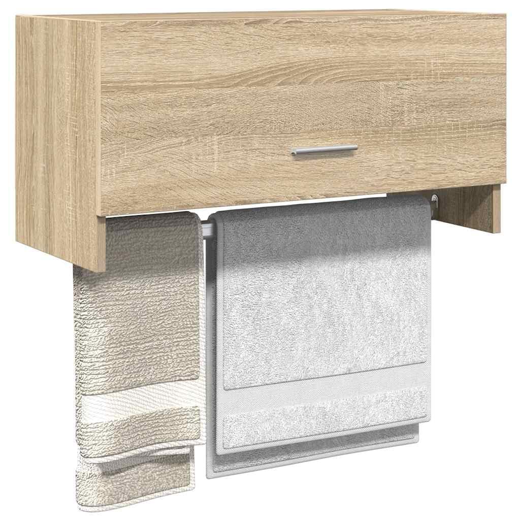 Kleiderschrank Sonoma-Eiche 70x32,5x35 cm Holzwerkstoff mit Kleiderstange und Stauraum für Schlafzimmer, Flur, Kinderzimmer, vielseitige Aufbewahrungslösung