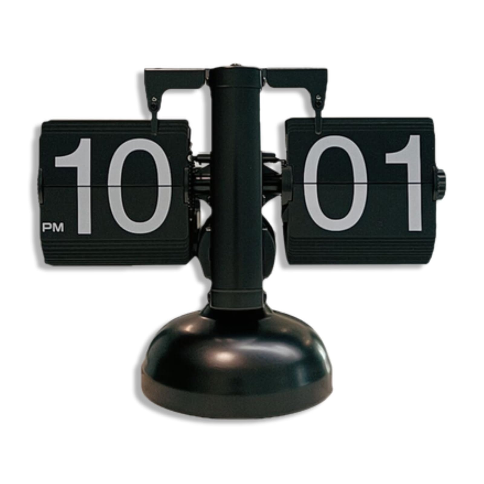 Cyrank Reloj Abatible Retro Mecánico Digital Moderno con Engranaje Interno Operado, Reloj Abatible Digital Retro Reloj De Escritorio Mecánico Silencioso Y Preciso Reloj para Mesita De Noche(Negro)