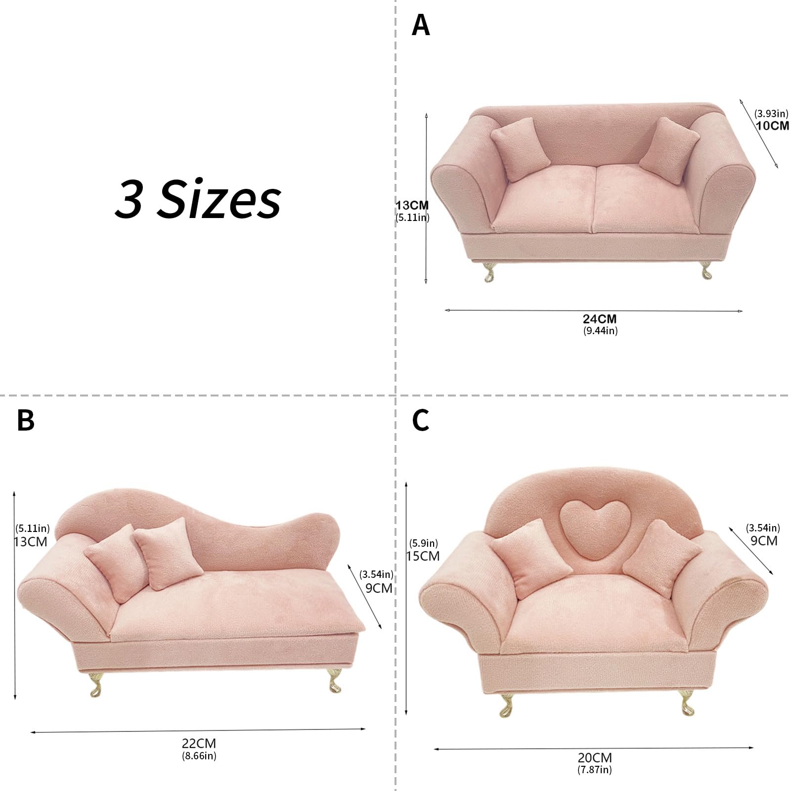 Amazon | ミニチュア1/6スケールドールハウス家具ソファ