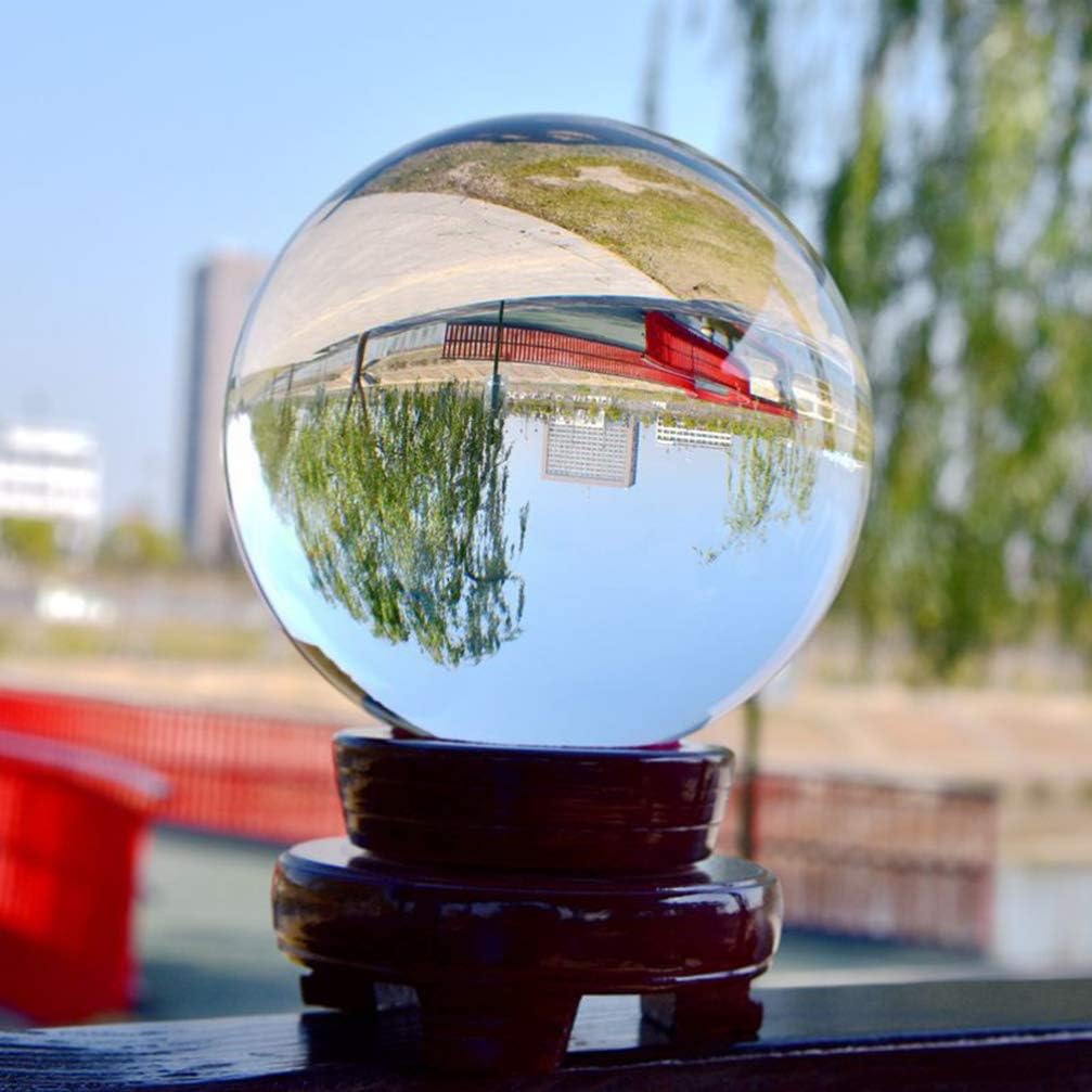 POPETPOP 80mm Crystal Ball Sphere Decorative Glass Orbs for Feng Shui Meditation