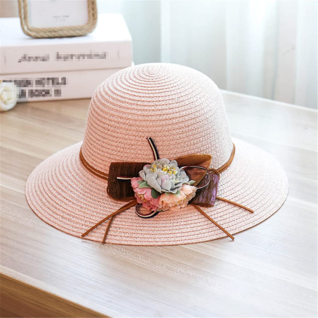 KUKICAT Femme Casquette Visière en Paille Large Bord Chapeau de Soleil Plage Anti-UV Soleil Capeline avec Ruban Florales Eté Sun Hat Sport pour Voyage