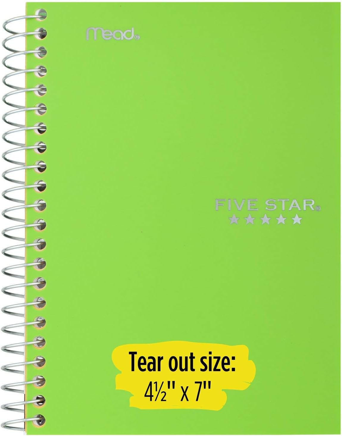 Five Star Small Spiral Notebooks, 1 Subject, College Ruled Paper, 100 Sheets, 7" x 4-3/8", Personal Size, Assorted Colors, Color Will Vary, 6 Pack (38028) : Office Products