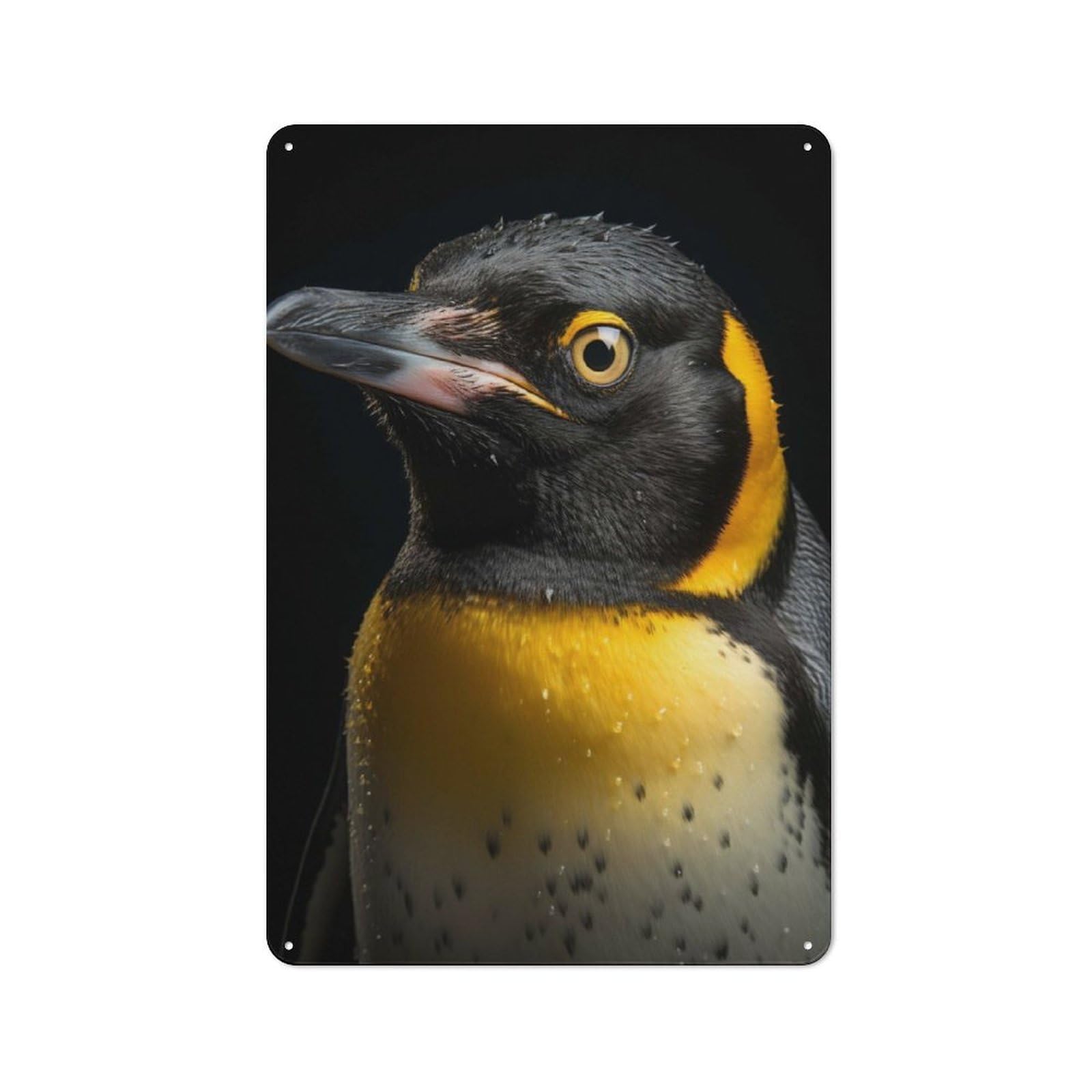 30x20cm Retro Metal Plaque with Cool Penguin Portrait for Garage Or Workshop, Housewarming Present for People Styling Garage And Workshop