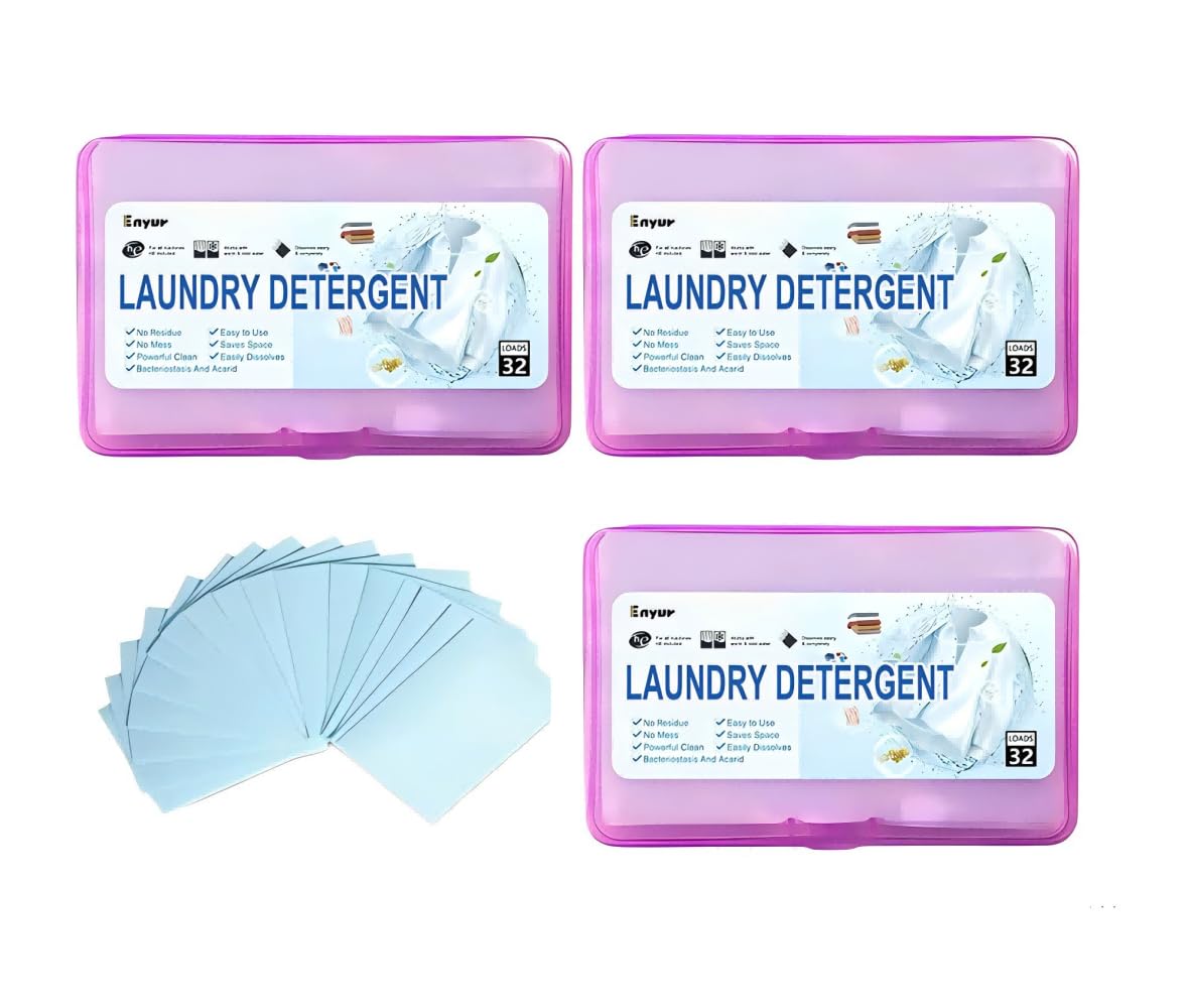 Enyur Laundry Detergent Sheets | Ultra-Portable| travel size | 96 Loads, 5-Second Dissolve | TSA-Approved & Eco-Friendly | 2X Stain Removal Tech | HE