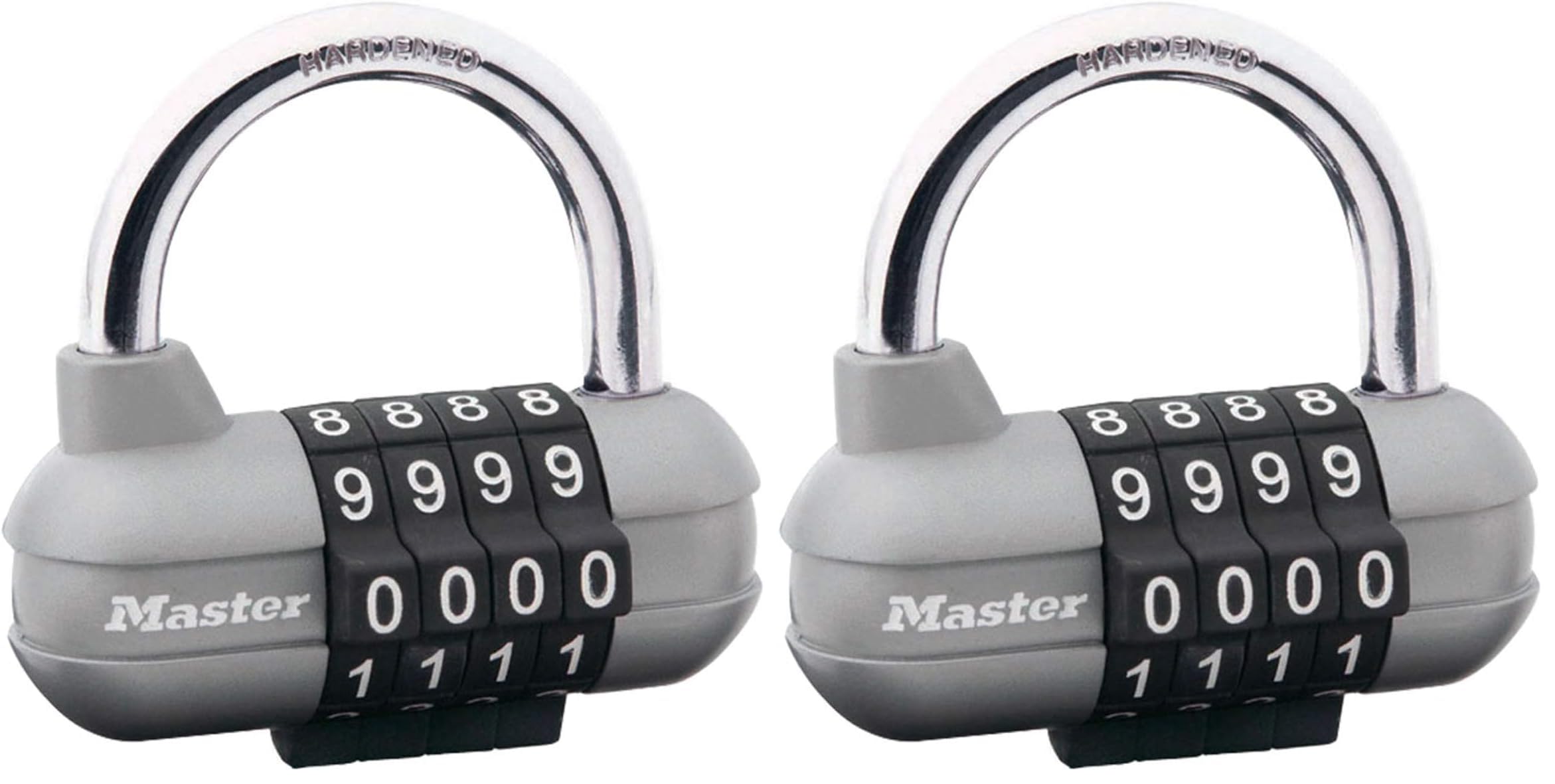 Cadenas à combinaison Master Lock 1520EURD gris lot de 2 pour la sécurité
