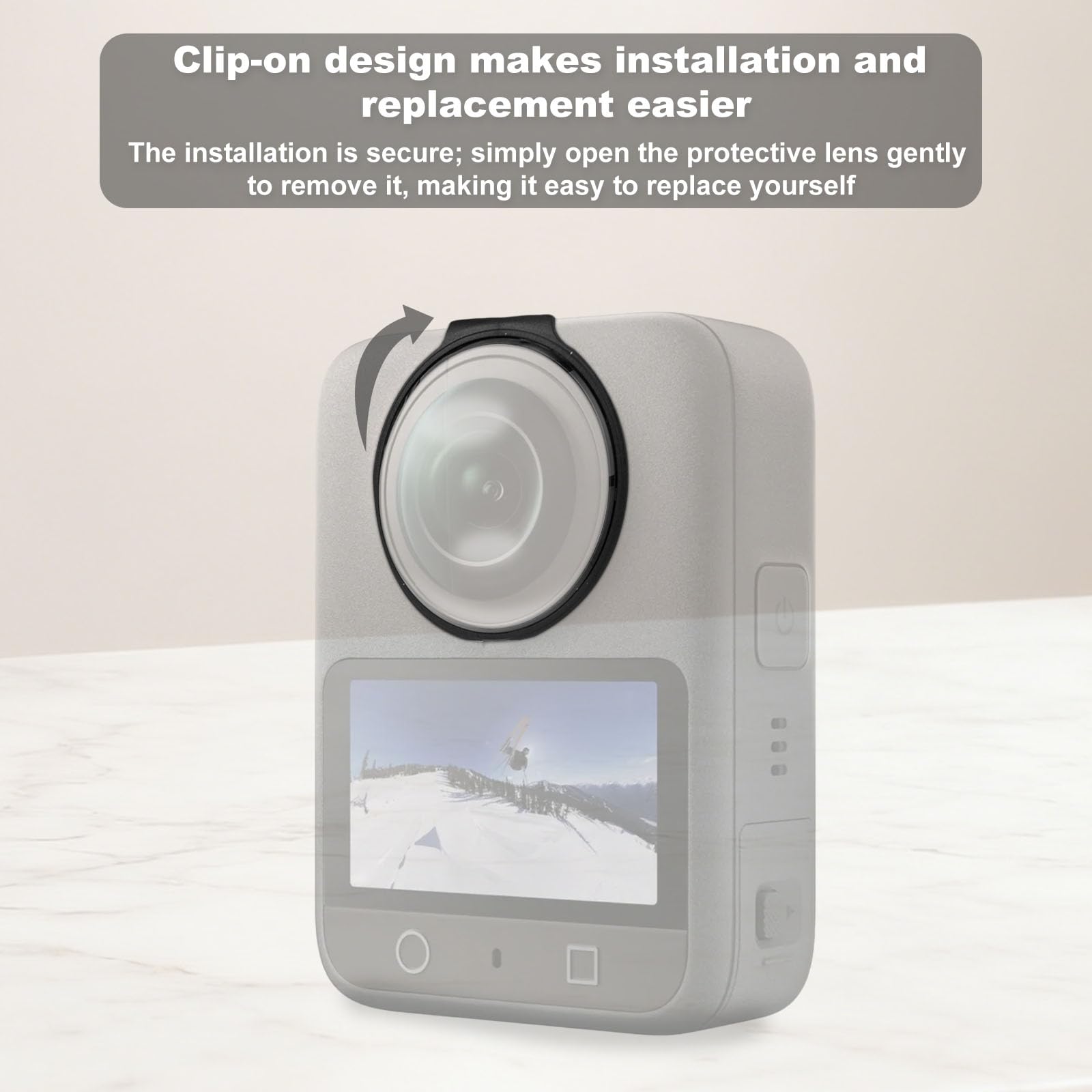 2pz Protezioni Lente per DJI Osmo 360 Fotocamera, Coprilenti Anteriore e Posteriore Snap-On Compatibili con DJI Osmo 360 Accessori