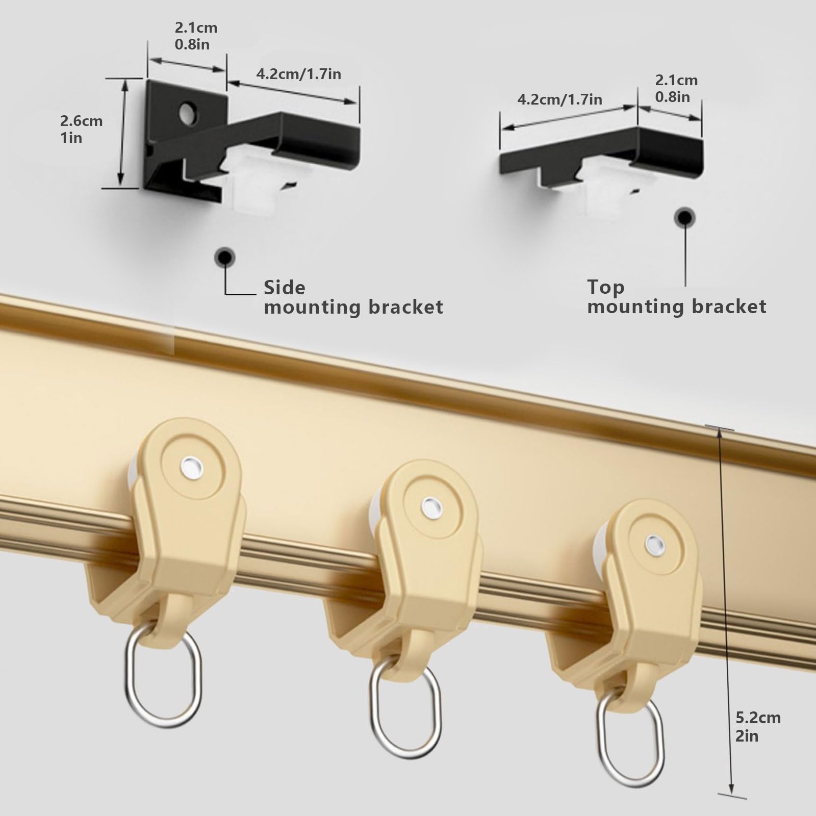 Rail de Rideau Flexible en Aluminium, Tringle à Rideau de séparation, Rail de Plafond pour Rideaux, Coulissant silencieusement, pour Salon, Chambre à Coucher, Plafond Suspendu, Douche (Cham