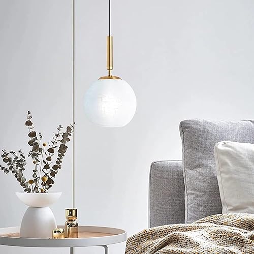 Miniatura 7 de Paquete de 2 globos de vidrio de lino blanco de repuesto para accesorios de iluminación, 5.9 pulgadas de diámetro, pantalla de lámpara de globo de