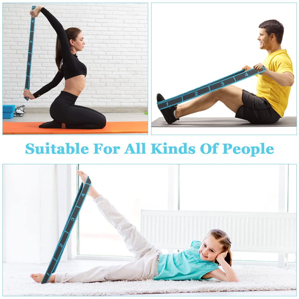 Flintronic Cinghia Yoga, Cintura di Allungamento Yoga, Fascia Elastica Yoga, Cinghie da Yoga, Yoga Stretching Belt, Cinghia per Pilates, Danza, Allenamento, Ginnastica