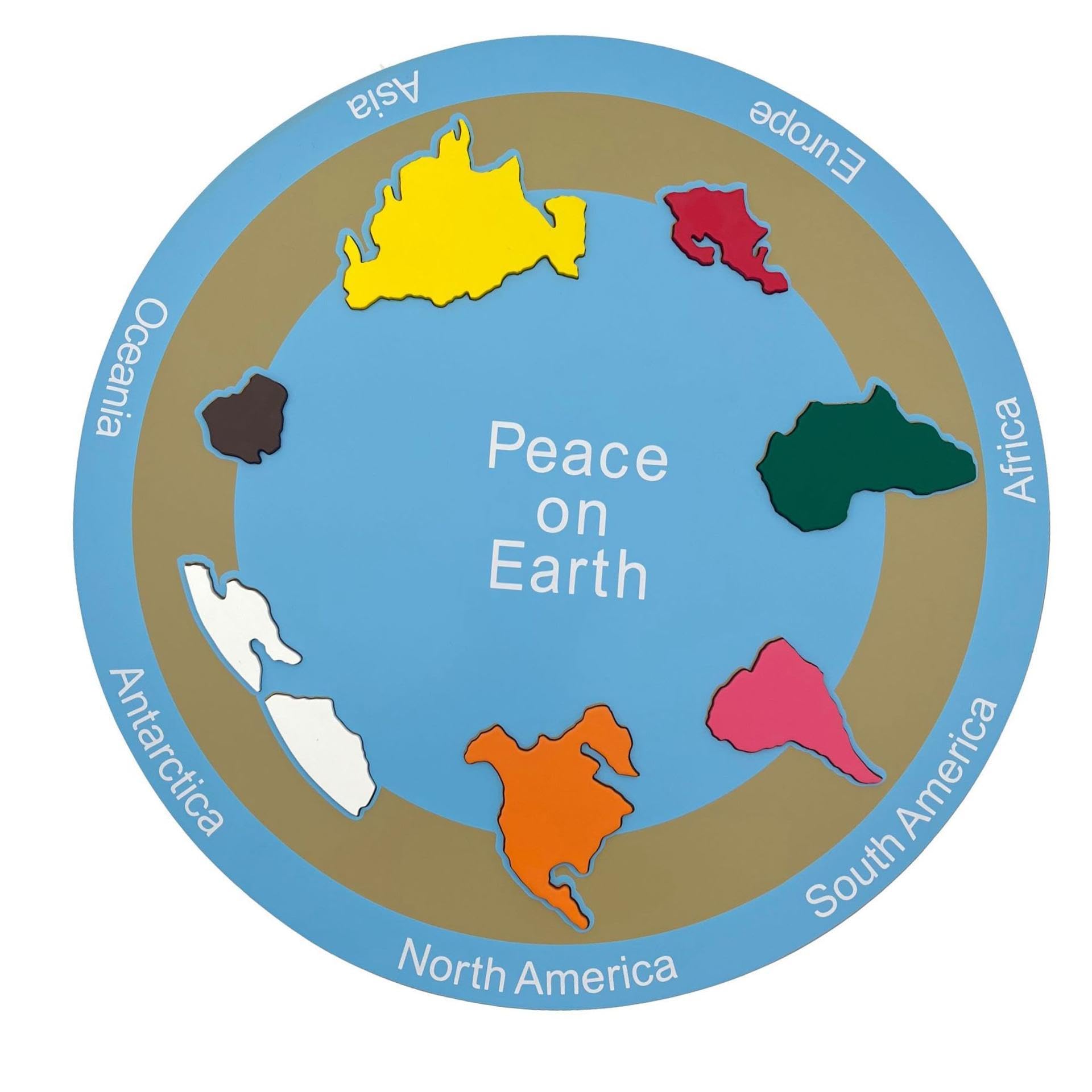 Perfeclan Rompecabezas de Madera, Juguetes educativos, Madera cognitiva de Color, Rompecabezas de 7 continentes, Juguete Montessori para niños y niñas, Regalos