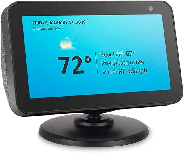 Stand for Echo Show 5 (1st Gen and 2nd Gen) by ELPHA, Adjustable Stand Mount Accessories Compatible with Alexa Show 5, Swivel and Tilt, Black