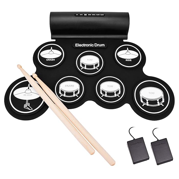 Buy Electronic Drum Set, Portable Electronic Drum Pad BuiltIn