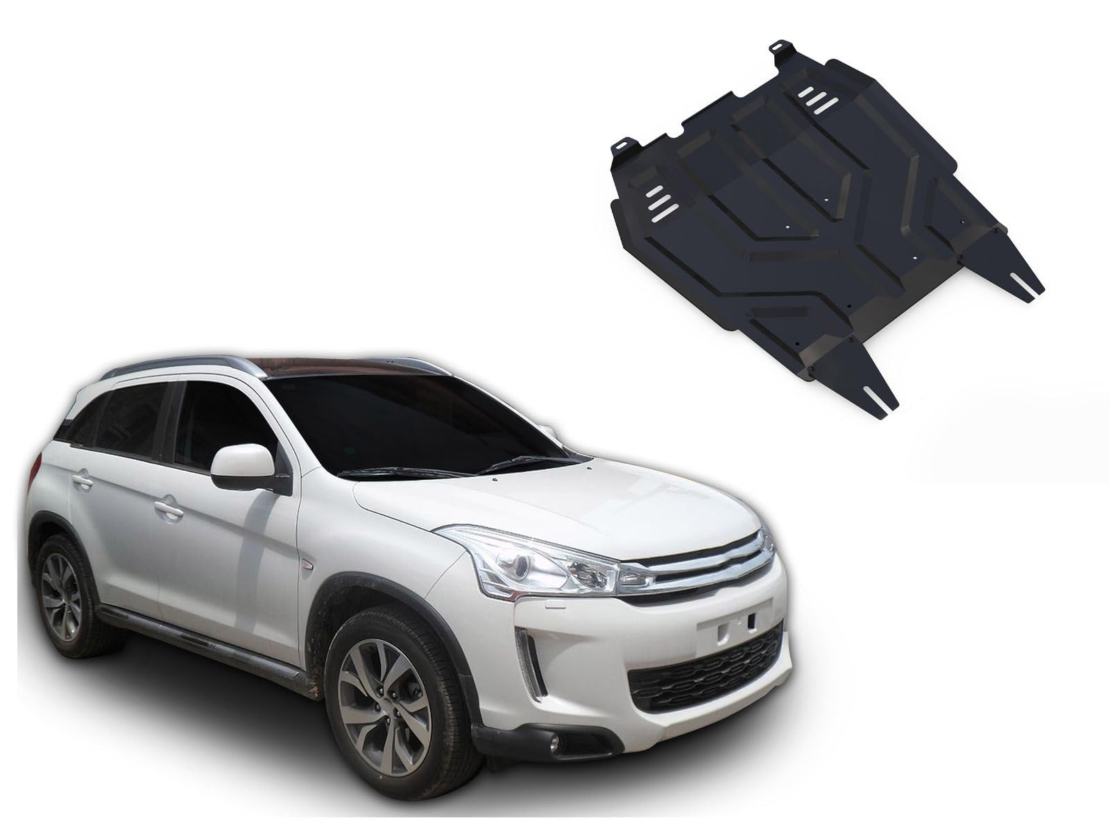 J&J AUTOMOTIVE Protection sous Moteur en Acier pour Citroen C4 Aircross 2012-2016, Plaque de Protection de Châssis, Épaisseur 2 mm, 1x Protection Moteur