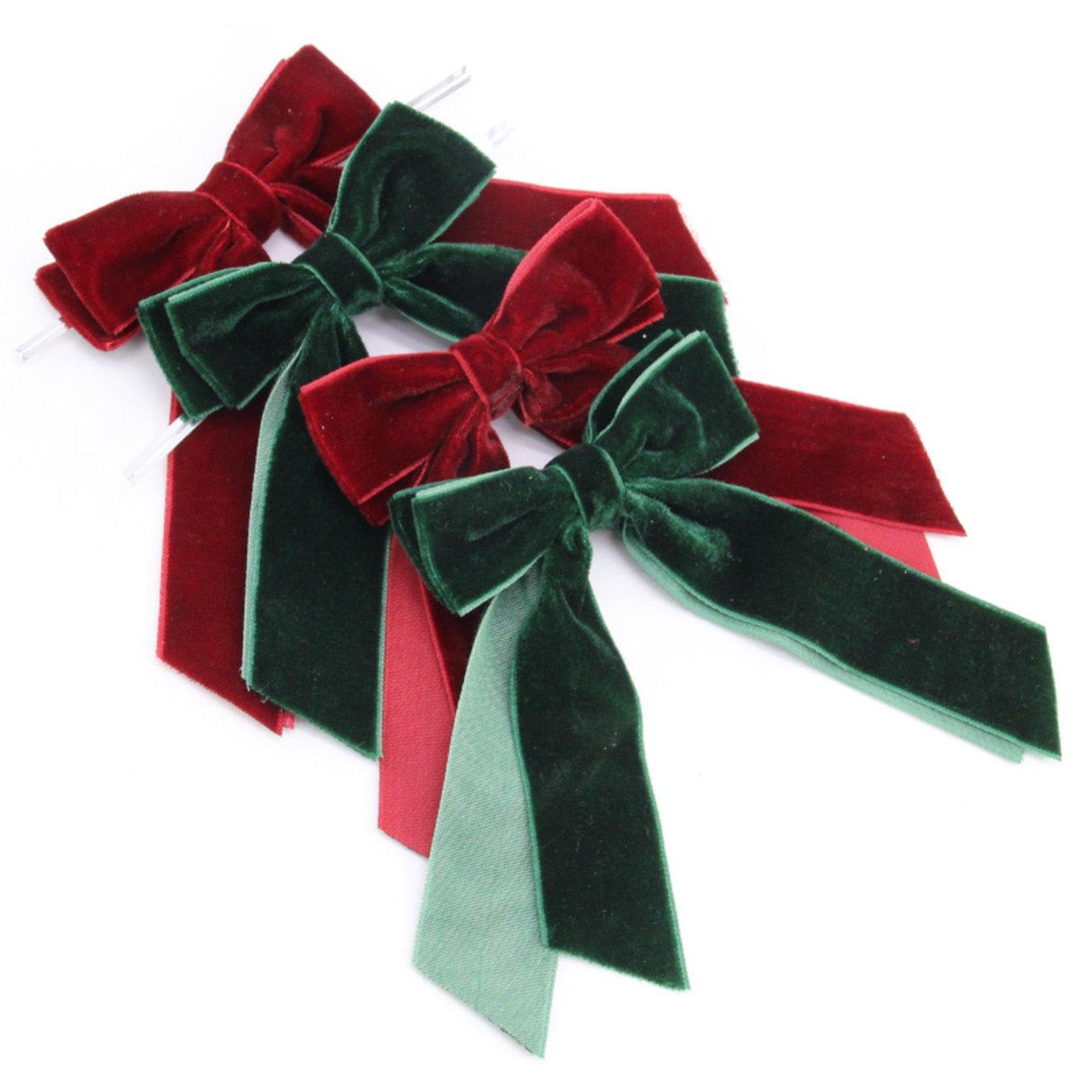 Oshhni Fiocchi di Velluto, Ornamenti Natalizi, Decorazioni per Le Feste, Fiocco per Interni ed Esterni, Giardino, Ufficio, Festival, Finestra, Rosso, 2.5 Cm