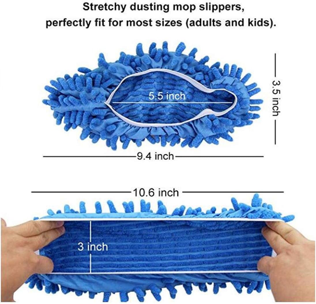 5 Pairs Washable Dust Mop Slippers Microfiber Cleaning Mop Slippers Shoes Dust Floor Cleaner Multi-Function Floor Cleaning Shoes Cover (Green,Blue,Orange,Purple,Pink）