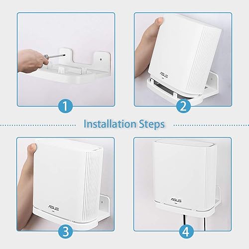 Miniatura 4 de Koroao Soporte de pared para ASUS ZenWiFi AX Whole-Home Tri-Band Mesh WiFi 6 System (XT8) (CT8) (XT9) AC300, soporte de pared con soporte compatible