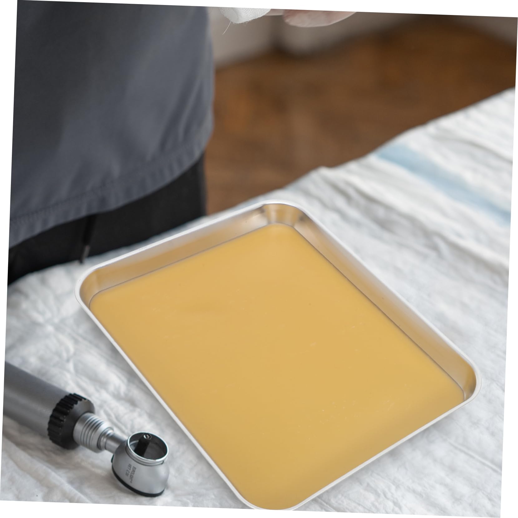 Cabilock Plateau De Dissection Métallique Pour Laboratoire Plateau Avec Cire Outil De Laboratoire De Dissection Métal